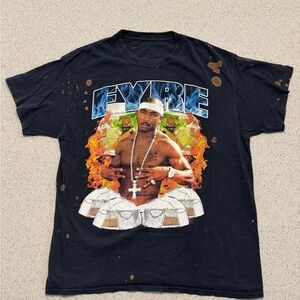 Ja Rule Fyre Fest Vintage Distressed Graphic Tee, Size L